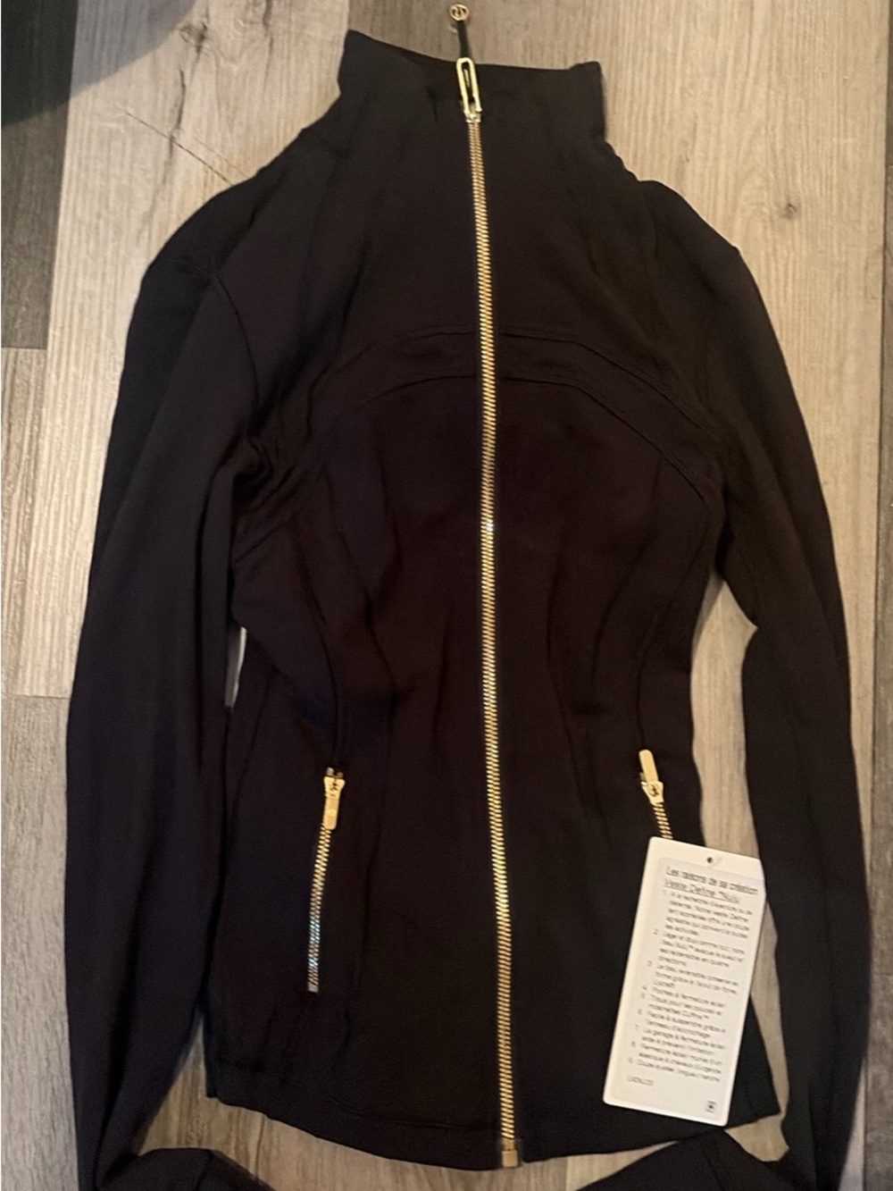 lululemon athletica Black Jacket with Gold Zippers